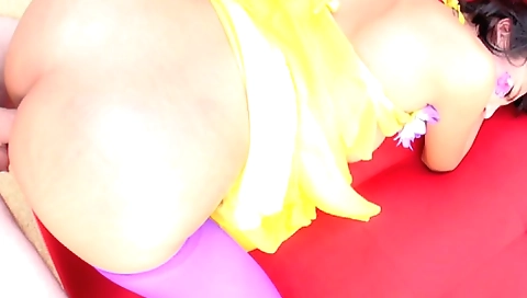 Hawt black chick fucks like a white dildo